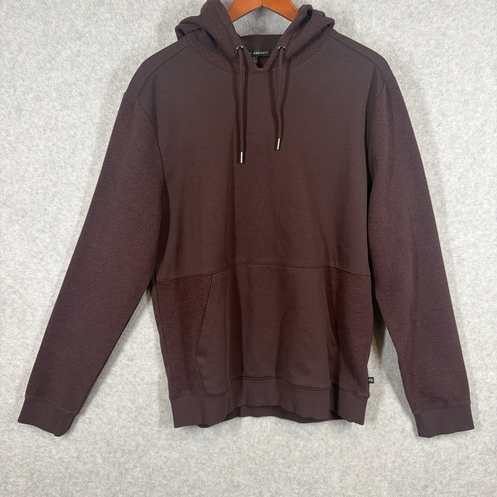 ROBERT BARAKETT Helmsley Raglan Performance Hoodie Drawstring Brown Large